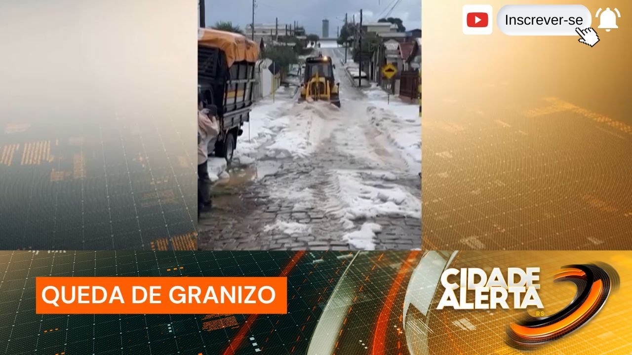 Queda de granizo em Vacaria (RS) causa transtornos para moradores