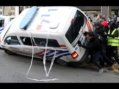 RAW Anti Globalist Tax Open Borders Islam Invasion Yellow Vest Europe Revolution Brussels 12/8/18 Video