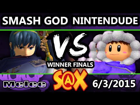 S@X - VGz | Smash GOD (Marth) vs VGz | Nintendude (Ice Climbers) SSBM Winner Finals - Smash Melee