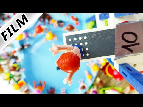 Playmobil Film Deutsch SPRUNG-TURNIER IM WASSERPARK! JULIAN SPRINGT VON 10m TURM! Familie Vogel