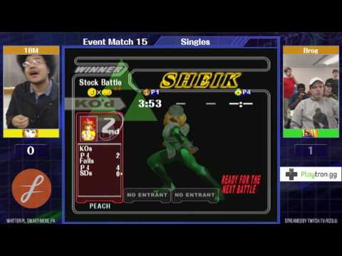 Event Match 15: 1BM (Peach) vs Brog (Sheik) - Winners Round 1