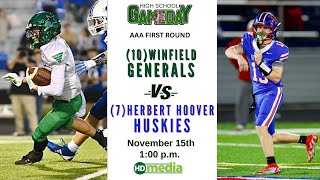 Download lagu (10) Winfield vs. (7) Herbert Hoover: AAA High School Football Playoffs on HD Media GameDay mp3