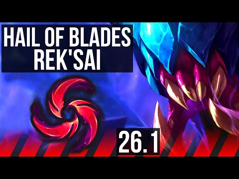 REK'SAI vs IRELIA (TOP) | Hail Of Blades, Good KDA: 10/1/1 | KR Master | 26.1