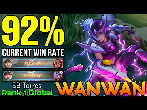 2x MANIAC Wanwan 92% Win Rate S26! - Top 1 Global Wanwan by SB Torres - Mobile Legends