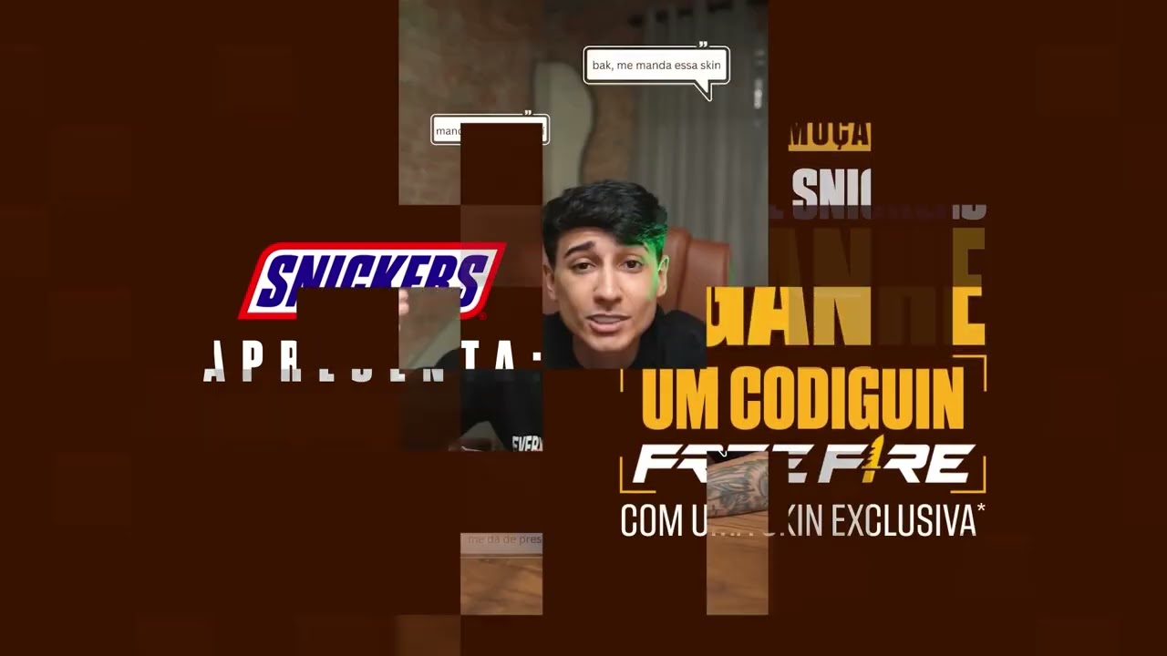 Capa do vídeo do case Snickers Free Fire