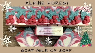 Making 🌲 ALPINE FOREST 🎄 Goat Milk Cold Process Soap w/ Hanger Swirl | Ellen Ruth Soap