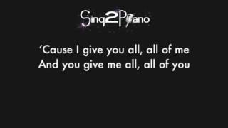 All of Me Female Key   Karaoke Demo John Legend