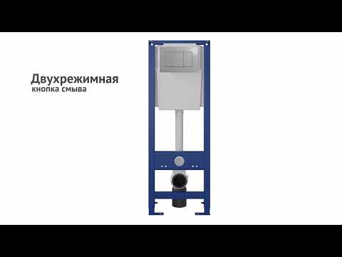 Миниатюра изображения товара Унитаз подвесной с инсталляцией Saniteco KW-9005W + Berges АТОМ 410 040333 (с кнопкой)