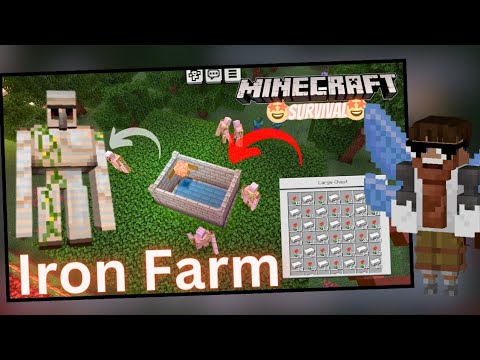 🤩Ultimate Iron Farm in MCPE! Watch Pinak: The Gamer!
