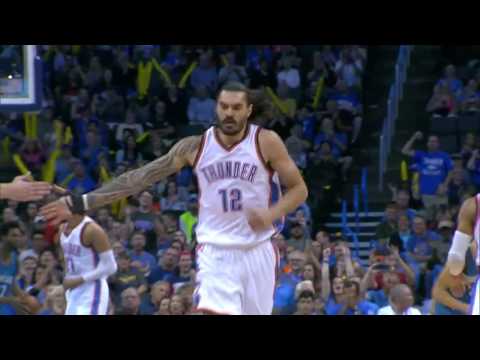 Steven Adams no look pass vs Timberwolves (05/11/2016)