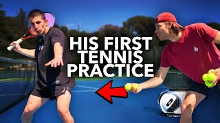 His First Ever Tennis Training | Project Albert | Part 2