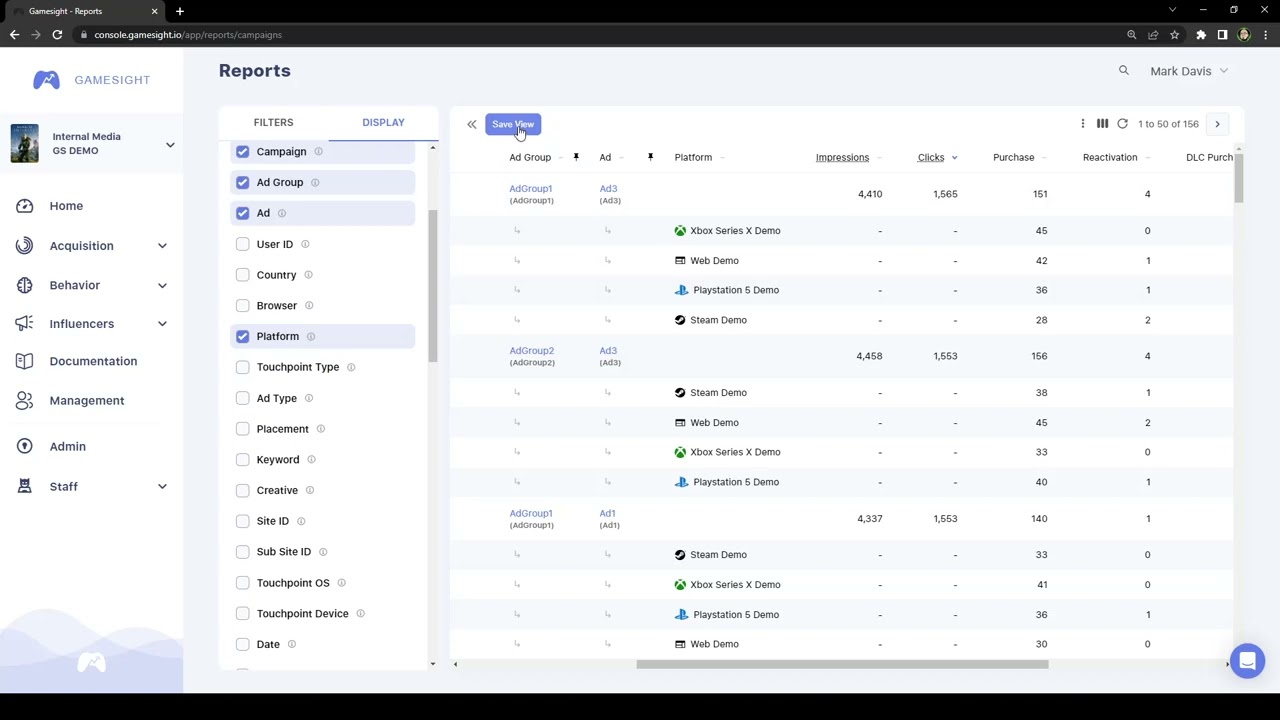 Reporting Overview Demo