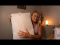 Bafode Goose Down Feather Pillows Soft Bed Pillows Queen Size Set Of 2 100 Soft Cotton Shell
