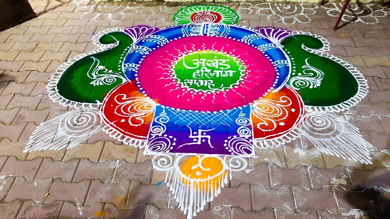  colorful sanskar bharti rangoli design by rohit art