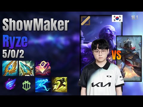 ShowMaker Mid Ryze vs Viktor lol KR solo rank Full Game 16.1 | 쇼메이커 라이즈 vs 빅토르