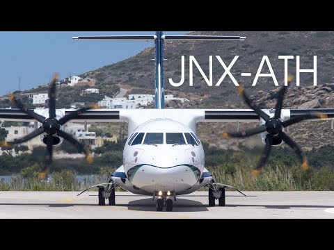 TURBULENT APPROACH Olympic Air Naxos-Athens | ATR 42-600 (SX-OAW) *Full Flight*