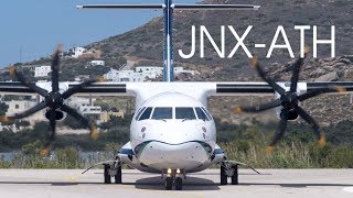 TURBULENT APPROACH Olympic Air Naxos-Athens | ATR 42-600 (SX-OAW) *Full Flight*