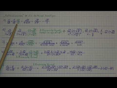 Brüche Wurzeln Nenner rational machen 1