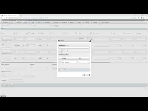 PHPMyAdmin create a table