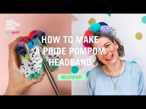 How to make a yarn or wool pom pom headband
