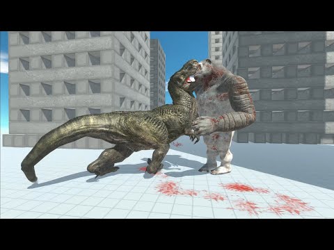 George VS T-REX | Epic Battle in All Map | Animal Revolt Battle Simulator