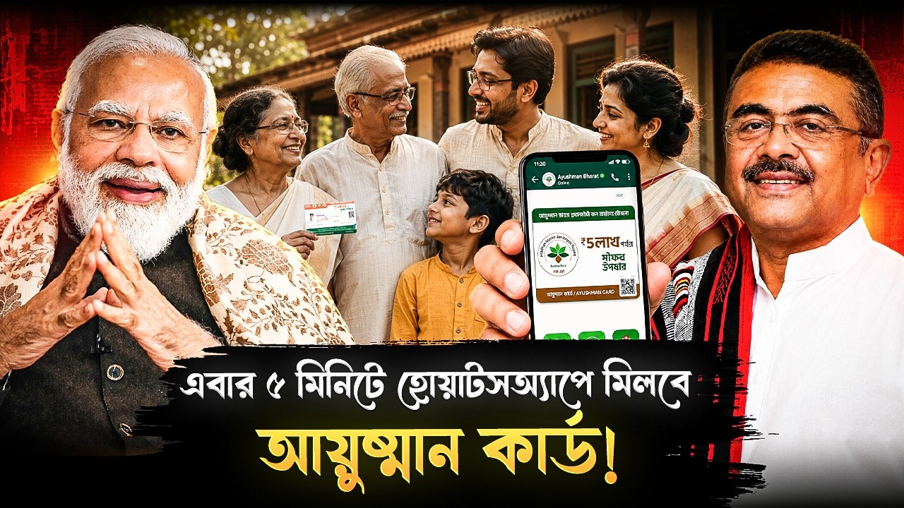 এবার বাড়ি বসেই ৫ মিনিটের মধ্যে হোয়াটসঅ্যাপে মিলবে আয়ুষ্মান কার্ড! | Ayushman Card Via Whatsapp