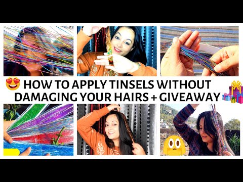OMG ! 😱I tried Viral GLITTER HAIR Extensions |How to...