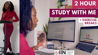 2-Hour Study With Me | Rain Sound 🌧 Pomodoro 50/10 with Exercise Breaks