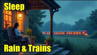 Soothing Rain Sounds with Distant Train Horn Sounds To Sleep To | Sleeping Sounds | 10 Hours