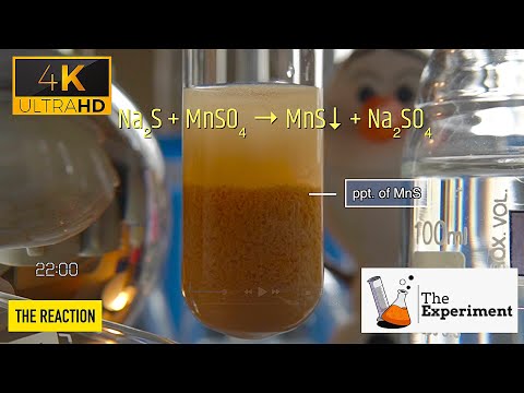 How Manganese(II) sulfate (MnSO4) reacts with sodium sulfide (Na2S) |  Na2S + MnSO4 → MnS↓ + Na2SO4