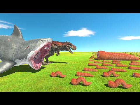 Dinosaurs or Aquatics | Who Hunted More Blade Worm? - Animal Revolt Battle Simulator