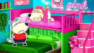 Secret Room Under the Bed! Colorful Challenge 🌈 @wolfooseries-officialchannel