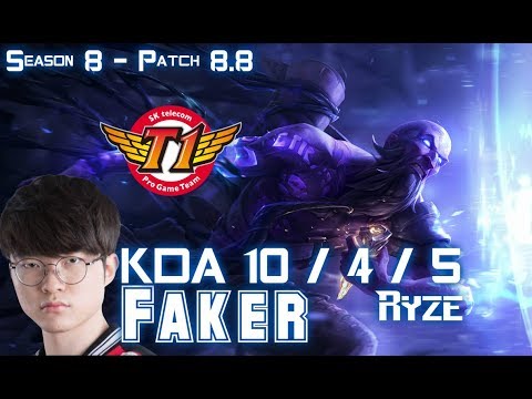 SKT T1 Faker RYZE vs ZOE Mid - Patch 8.8 KR Ranked