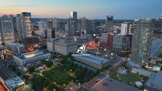 Download lagu Nashville Skyline Drone Video – Backside View at Golden Hour mp3