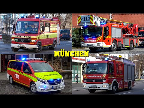 Großer XXL-Zusammenschnitt | Einsatzfahrten von FEUERWEHR (9 Wachen!) & Rettungsdienst in MÜNCHEN