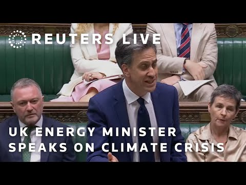 LIVE: UK energy minister Ed Miliband speaks on climate crisis