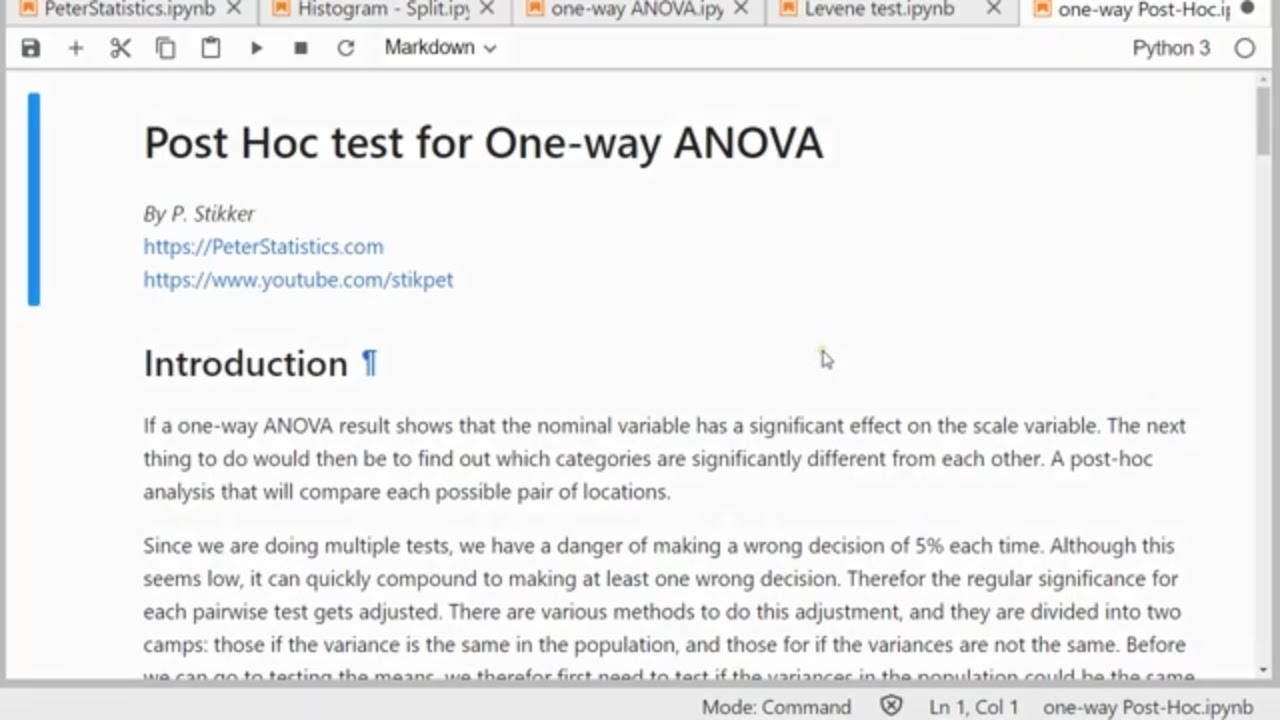 Python - Post-Hoc test for one-way ANOVA