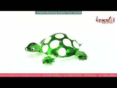 Lampworking handmade glass animal crystal tortoise figurines...