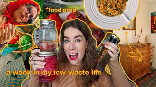 a week in my low waste life // food prep, frugal living and decorating my house with antiques