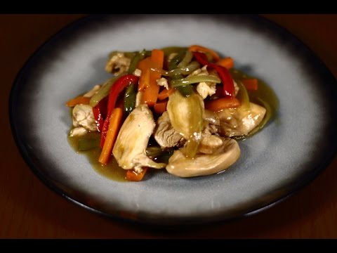 Pollo con verduras y salsa de ostras