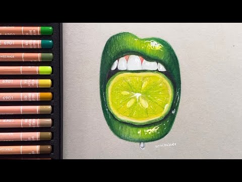How to draw Lime lips tutorial | Artcoaster