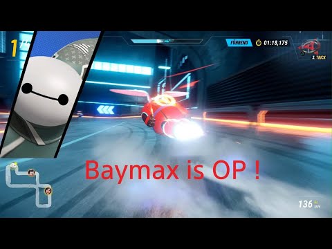 Disney Speedstorm #Baymax wins easily vs Full Supercharged Mickey Mouse without any risk #Smooth