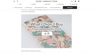 What I Didn't Buy from Hobonichi 2025 Chat | 29 mins | ep. 86