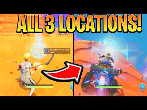 3 Vehicle Time Trial Locations! Fortnite Battle Royale (Season 6 Challenge)