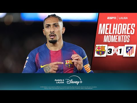 RAPHINHA MARCA, E BARCELONA VENCE O ATLÉTICO DE MADRID DE VIRADA NO CAMP NOU | Melhores momentos