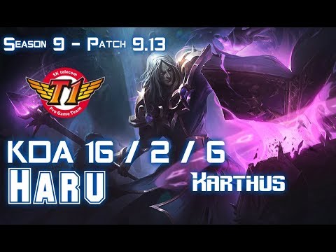 SKT T1 Haru KARTHUS vs OLAF Jungle - Patch 9.13 KR Ranked