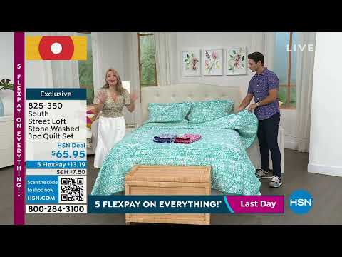 South Street Loft Stone Washed 3piece Quilt Set