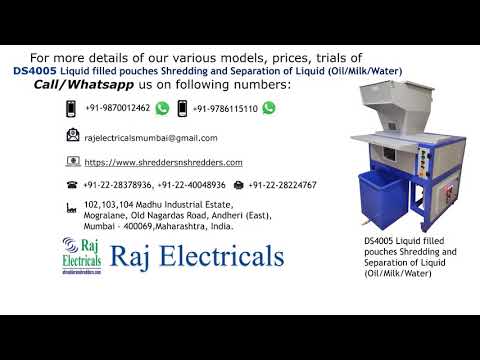 Pouches Shredding And Separation Of Liquid Machine