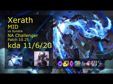 Xerath vs Syndra Mid - NA Challenger 11/6/20 Patch 10.25 Gameplay