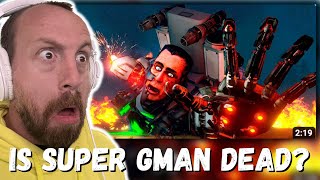 IS SUPER GMAN DEAD? skibidi toilet zombie universe 11 ( New Virus) REACTION!!!